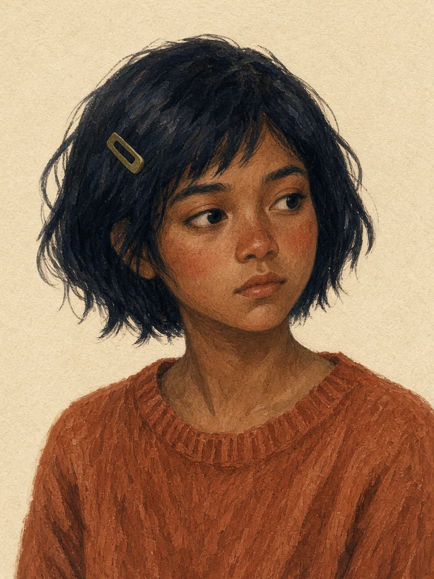 Painted portrait of Maya