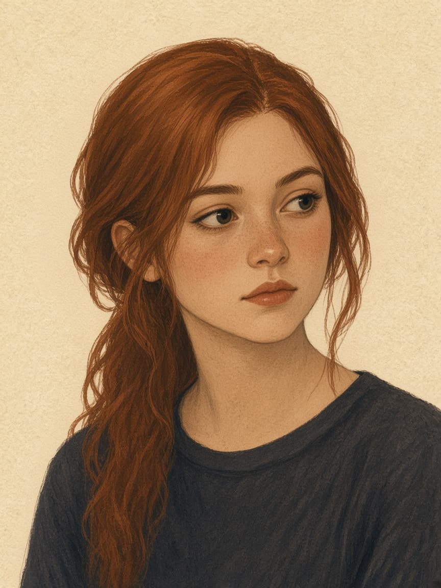 Painted portrait of Riley