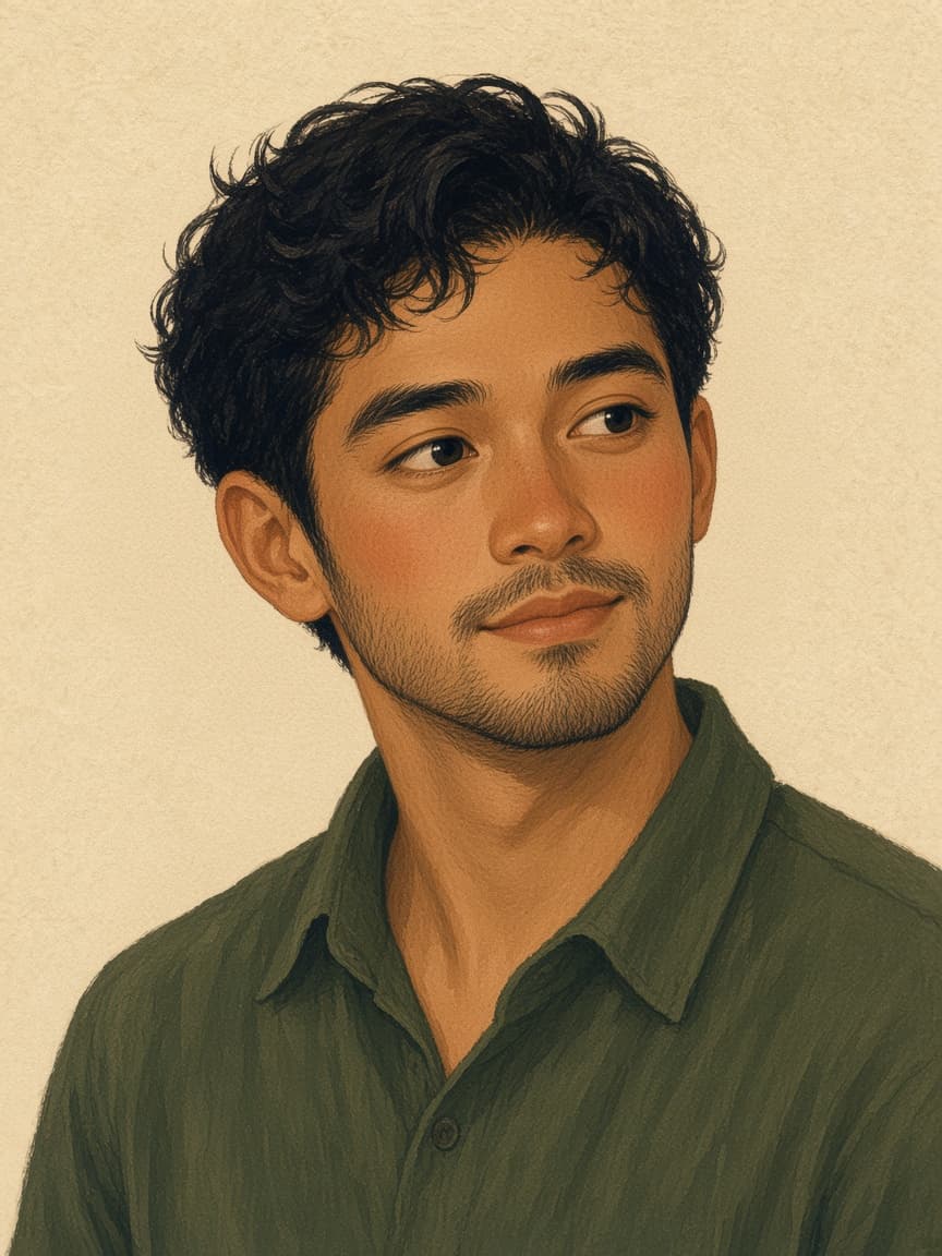 Painted portrait of Sam